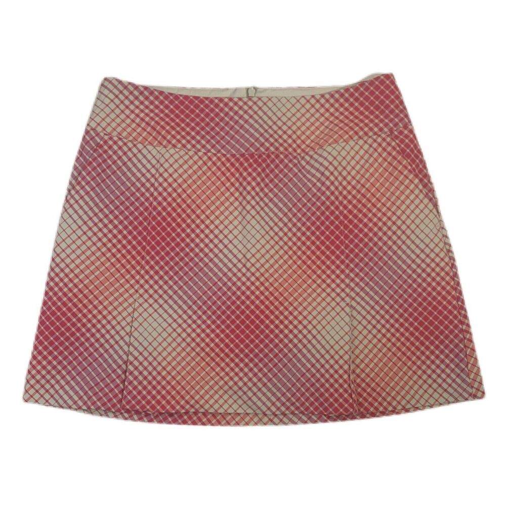 Nike Size 6 DriFit Golf Skort Pink Plaid Skirt Pockets Tennis Core Hiking